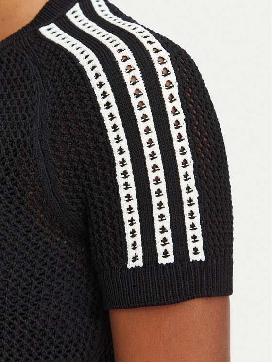 adidas adidas T-särk Knitted Crochet Tee KC6481 Must Regular Fit
