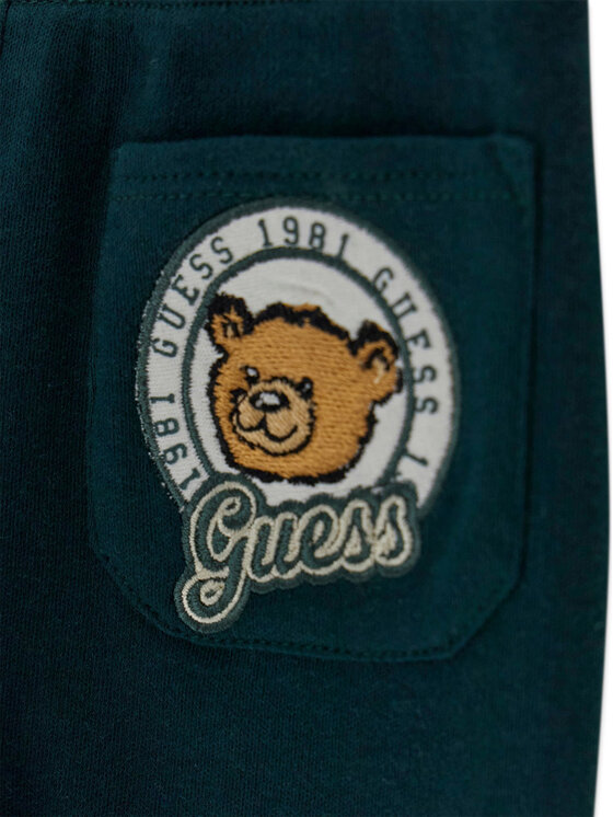 Guess Guess Set bluză, body și pantaloni de trening P6YG09 K4071 Verde închis Regular Fit