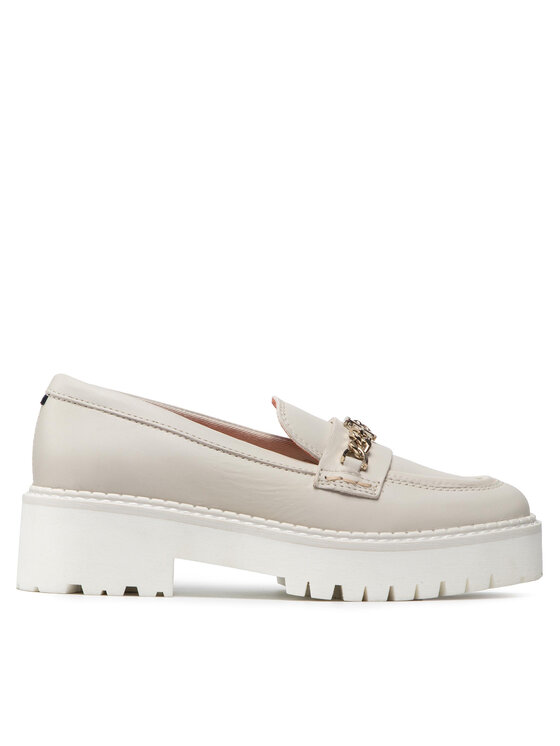 Tommy Hilfiger Tommy Hilfiger Poltopánky Th Chain Chunky Loafer FW0FW06166 Sivá