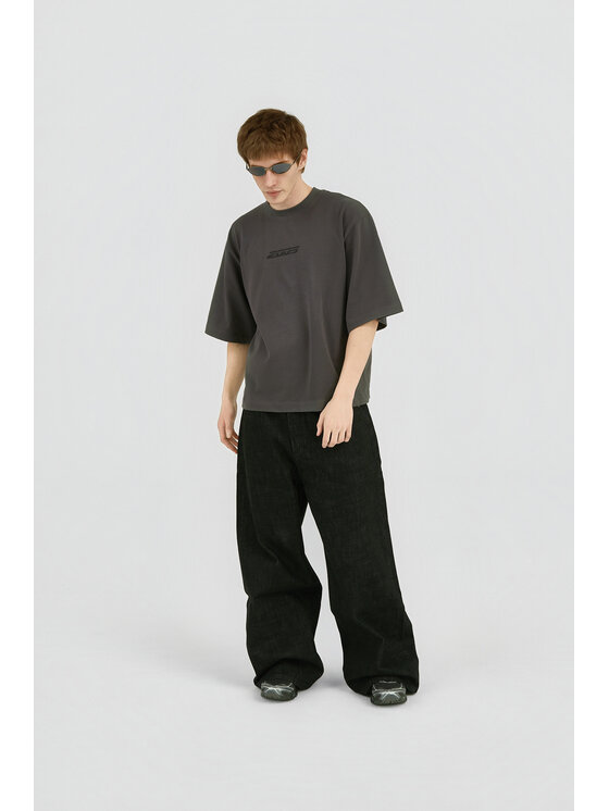 2005 2005 T-Shirt Core Szary Oversize