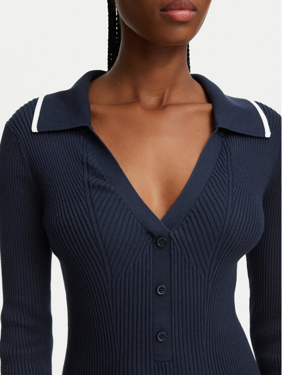 Tommy Jeans Tommy Jeans Strickkleid DW0DW23328 Dunkelblau Slim Fit