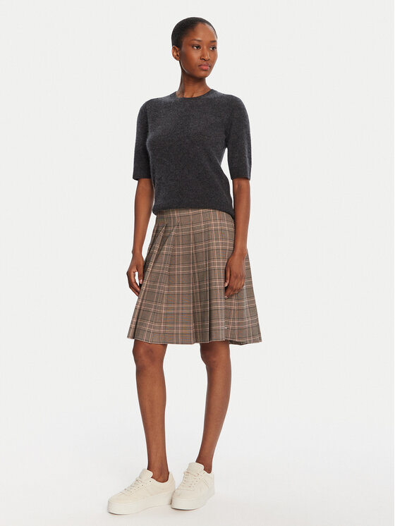 Tommy Hilfiger Tommy Hilfiger Plesirana suknja WW0WW46651 Bež Regular Fit
