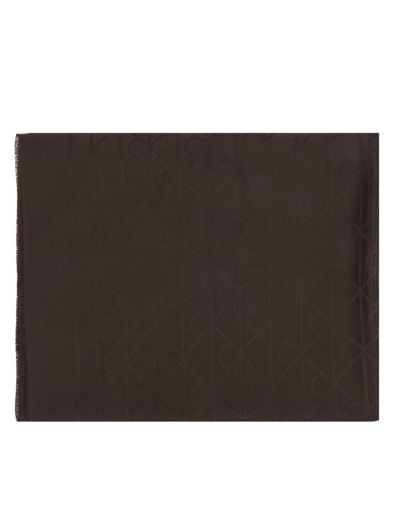 Calvin Klein Calvin Klein Šál Emblem Aop Glossy Tonal Scarf LV04F8096G Tmavo hnedá