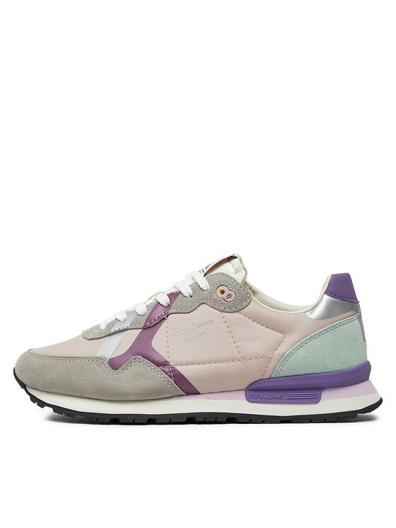 Pepe Jeans Pepe Jeans Sneakersy Brit Print W PLS40010 Szary