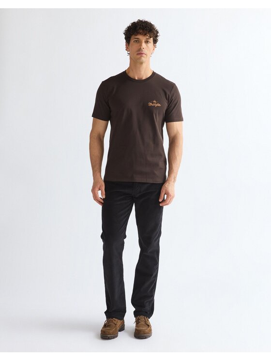 Wrangler Wrangler T-Shirt SMALL GRAPHIC TEE Brązowy Regular Fit