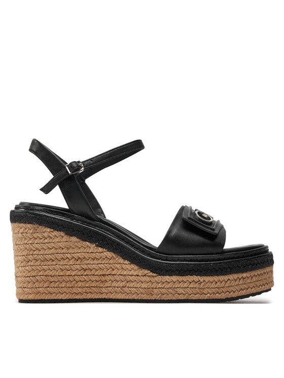 Calvin Klein Calvin Klein Еспадрильї Wedge Sandal 50 Relock Lth HW0HW01963 Чорний