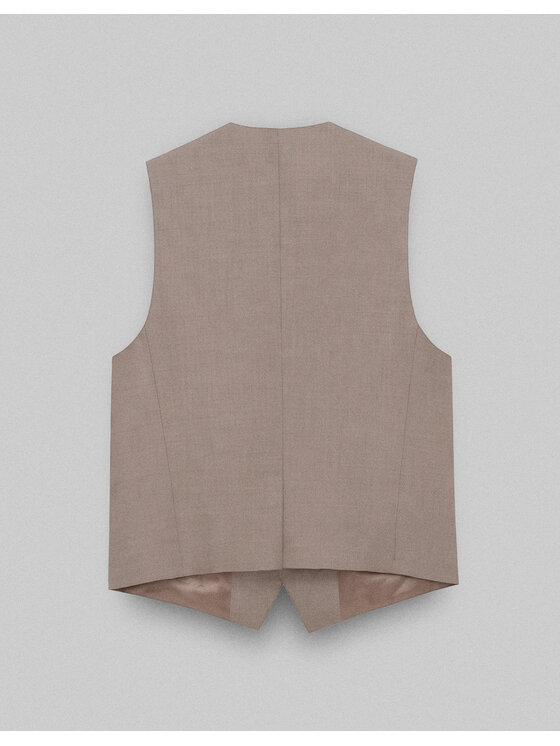 Borgio Borgio Kamizelka garniturowa zimone Beżowy Slim Fit