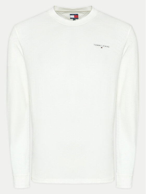 Tommy Jeans Tommy Jeans Longsleeve Linear DM0DM21138 Λευκό Slim Fit