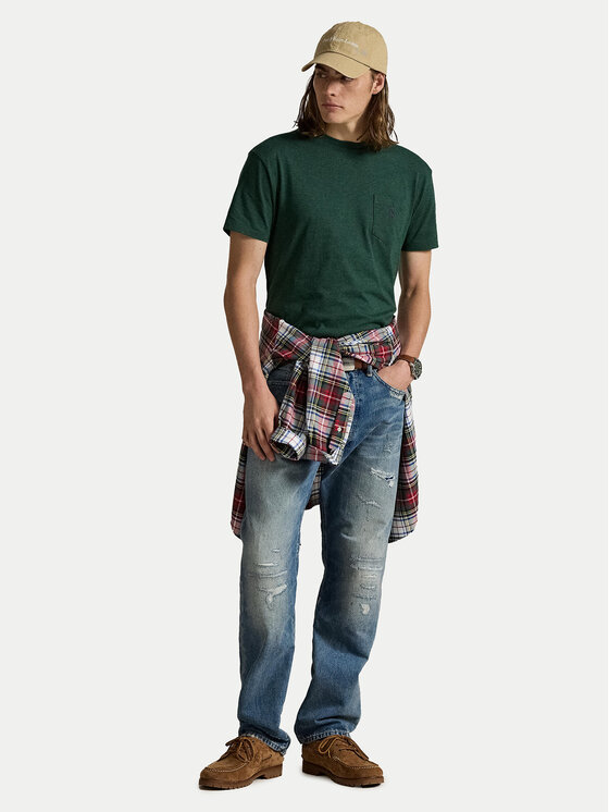 Polo Ralph Lauren Polo Ralph Lauren Marškinėliai 710671438460 Žalia Custom Slim Fit