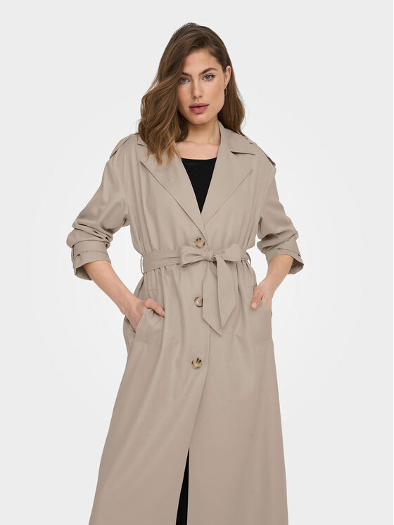 ONLY ONLY Trencz 15217799 Beżowy Relaxed Fit