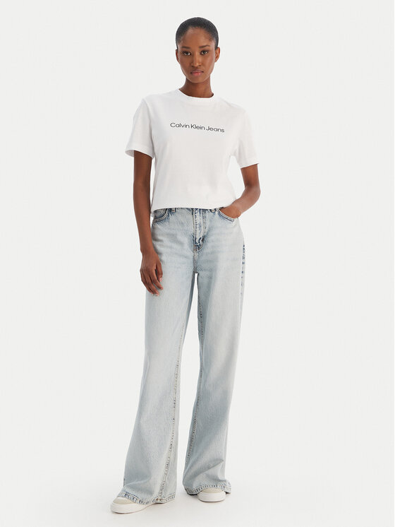Calvin Klein Jeans Calvin Klein Jeans Majica A- Inst. Logo Classic LV047C912G Bela Regular Fit