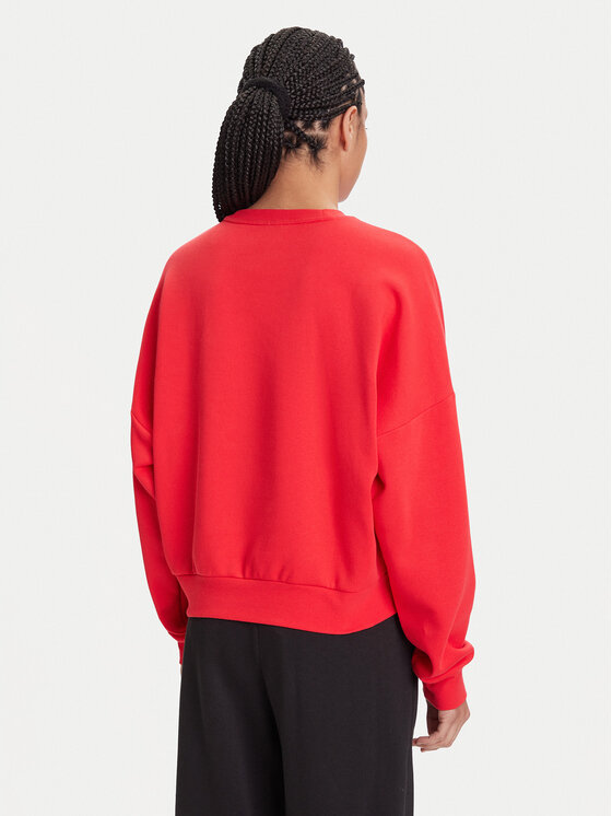 adidas adidas Mikina Essentials Small Logo Feelcozy JI6061 Červená Loose Fit