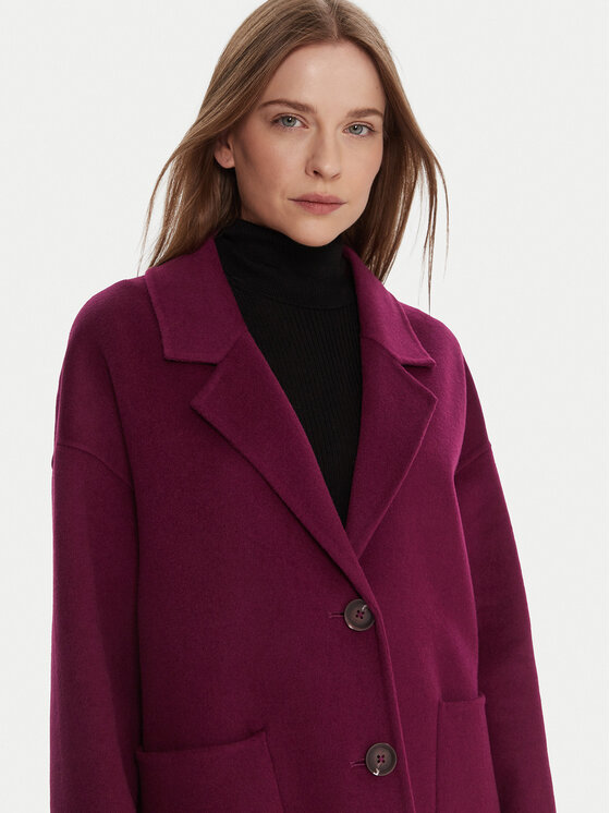 United Colors Of Benetton United Colors Of Benetton Вълнено палто 28F7DN082 Виолетов Regular Fit
