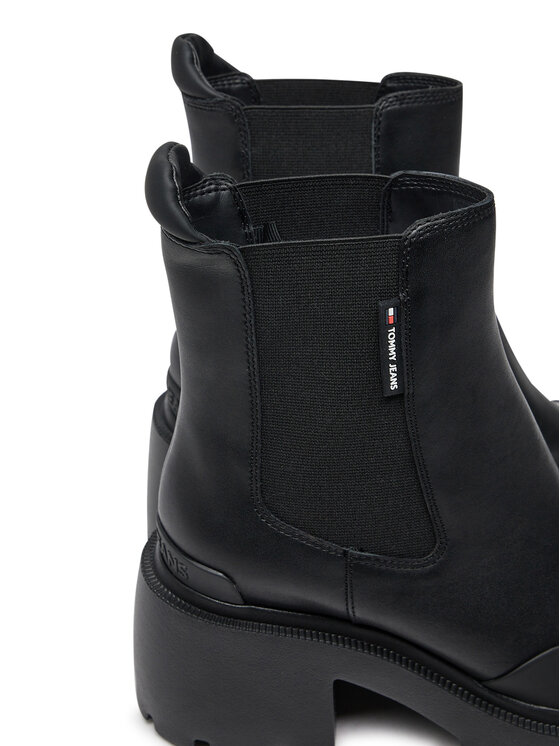 Tommy Jeans Tommy Jeans Čizme Tjw Mid Heel Chelsea Boot EN0EN02681 Crna