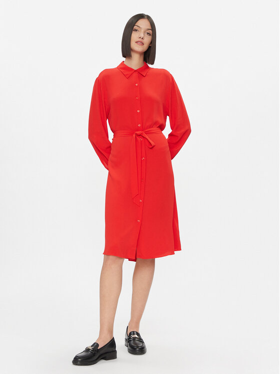 Tommy Hilfiger Košeľové šaty WW0WW40563 Červená Regular Fit