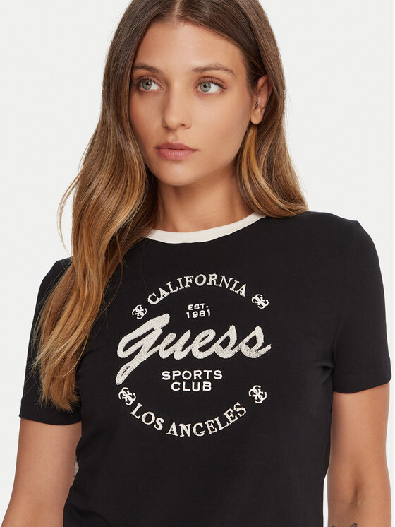 Guess Guess T-Shirt V5BI03 J1314 Schwarz Slim Fit