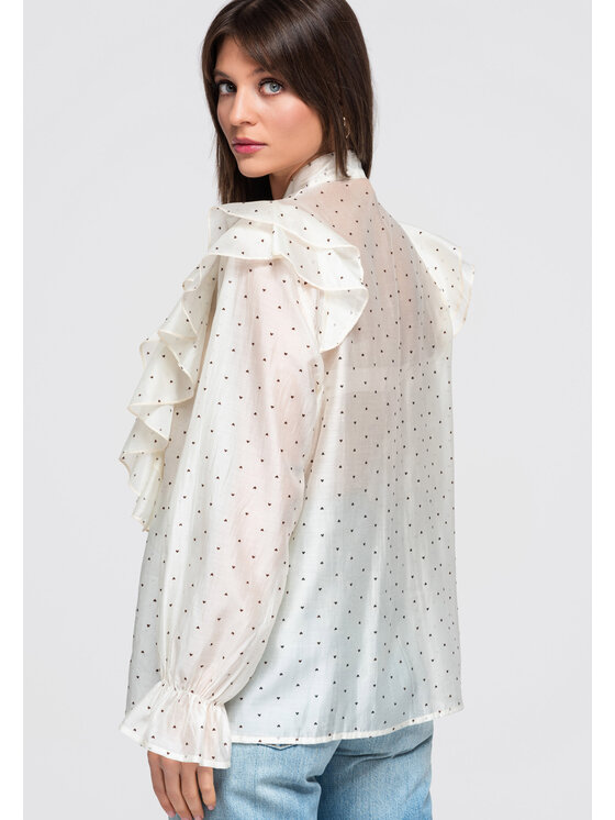 Ombre Ombre Koszula OW-SH-E0049 Beżowy Loose Fit