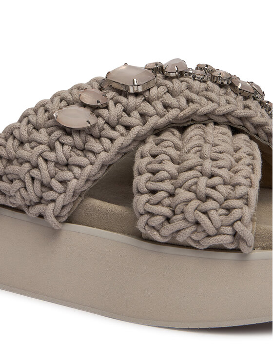 Inuikii Inuikii Klapki Woven Stones Platform 1004.005.0043 Szary jasny