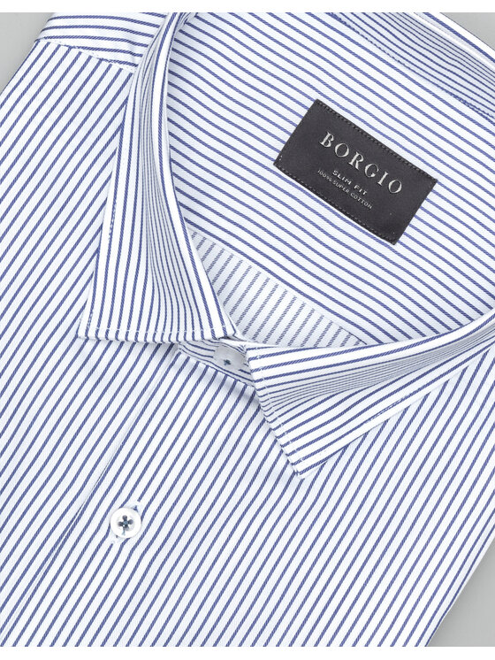 Borgio Borgio Koszula passa 00574 Biały Slim Fit