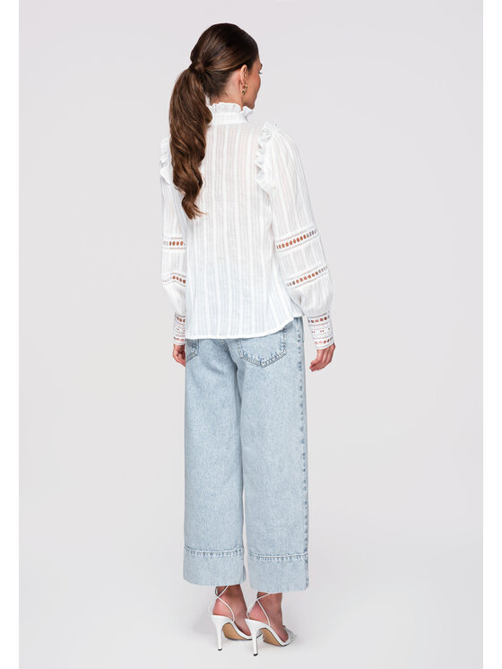 Ombre Ombre Koszula OW-SH-E0010 Biały Loose Fit