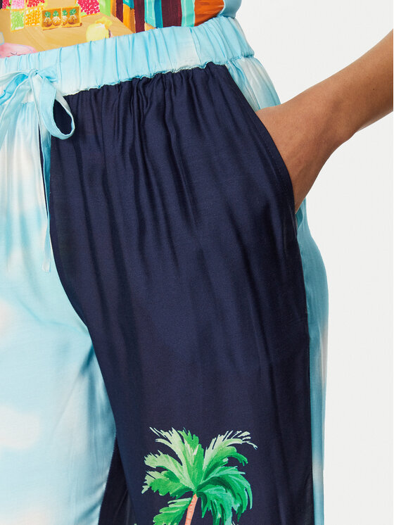 Seafolly Seafolly Spodnie materiałowe Cuba 55441-PA Kolorowy Relaxed Fit