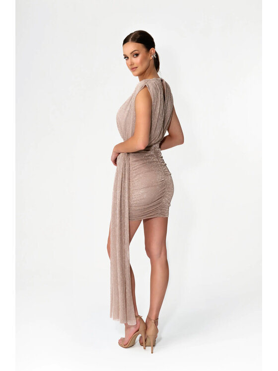 Aurora Aurora Sukienka wieczorowa Mia Champagne Beżowy Feminine Fit