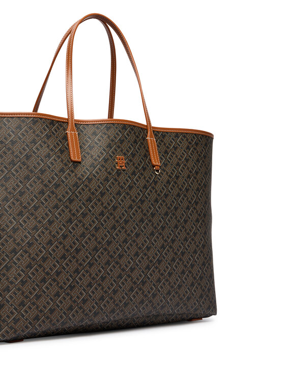 Tommy Hilfiger Tommy Hilfiger Kabelka Th Monoplay Maxi Tote Le AW0AW18850 Černá