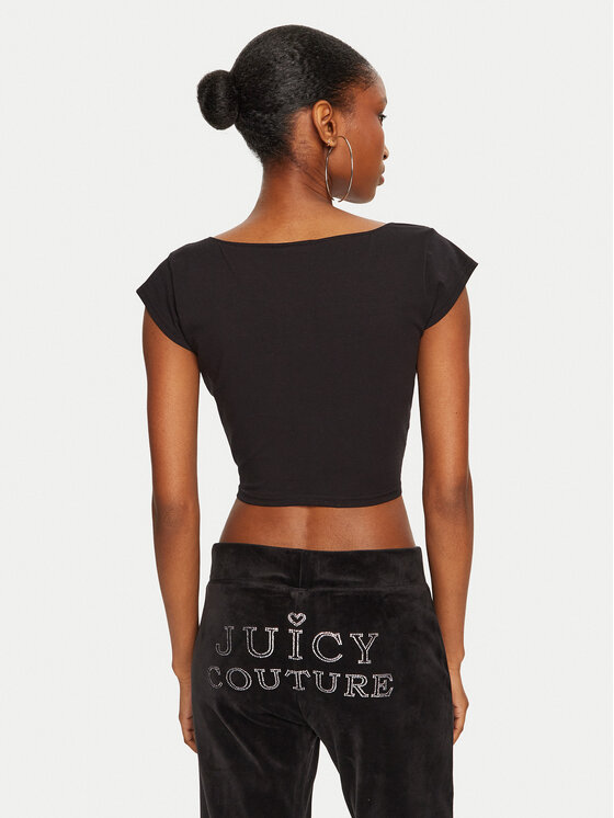 Juicy Couture Juicy Couture Блузка Regal JCBCT224831 Чорний Slim Fit