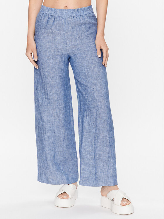 Fabiana Filippi Hlače iz tkanine PADP02W389 Modra Relaxed Fit