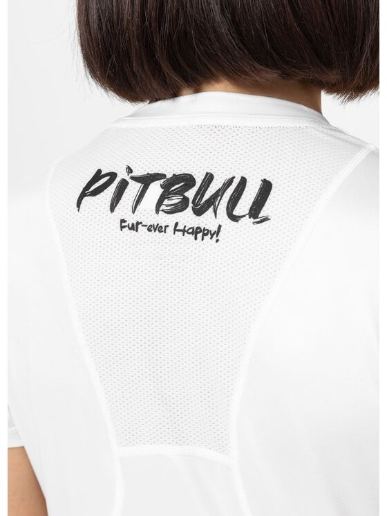 PITBULL PITBULL T-Shirt Koszulka sportowa damska Mesh PUPPY M Biały Regular Fit