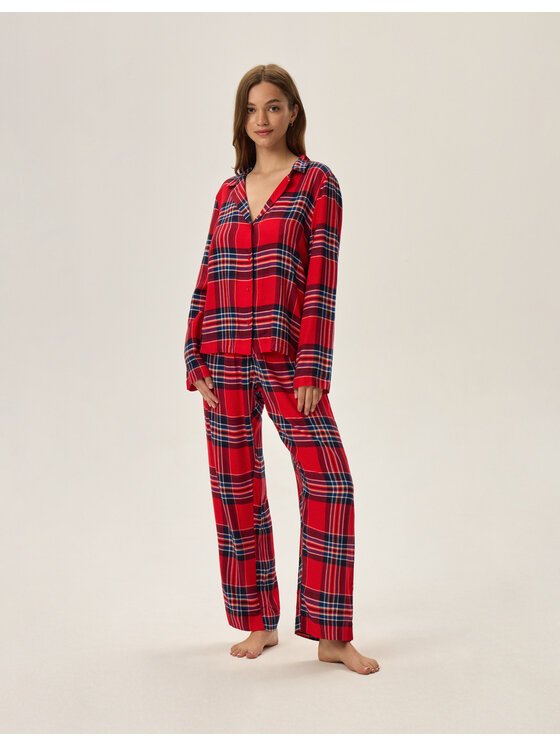 Esotiq Esotiq Piżama 42302 Czerwony Regular Fit