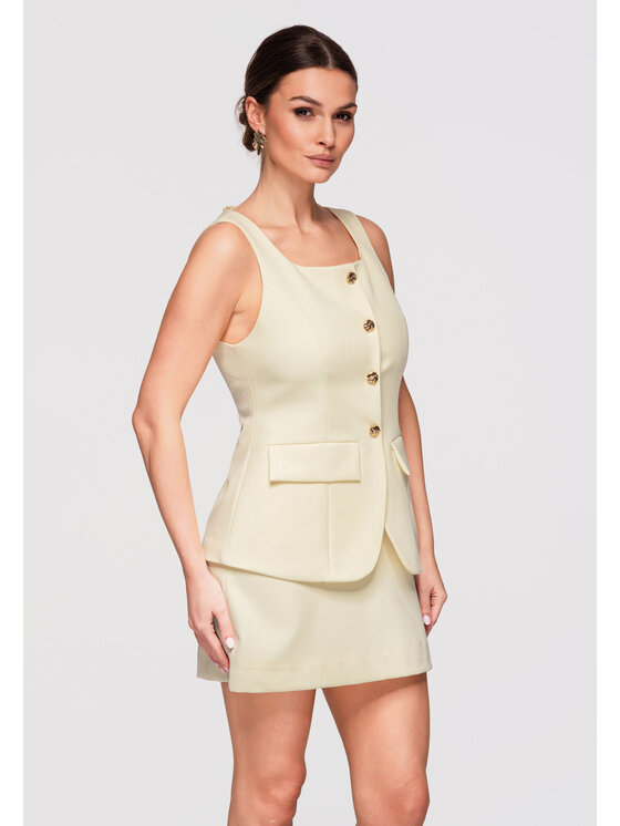 Ombre Ombre Sukienka wieczorowa LA-OM-DLR300 Żółty Slim Fit