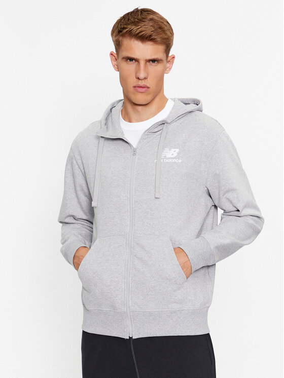 New Balance New Balance Pulóver Essentials Stacked Logo French Terry Jacket MJ31536 Szürke Regular Fit