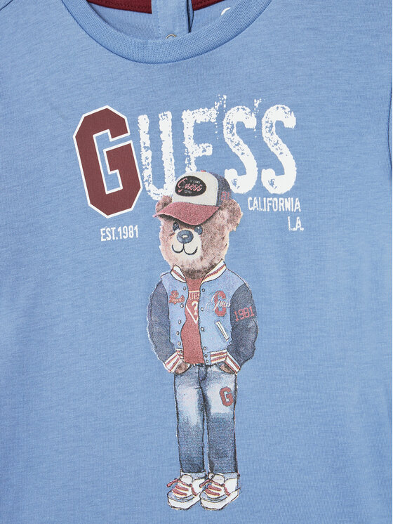 Guess Guess Tričko N5YI22 K8HM4 Modrá Regular Fit