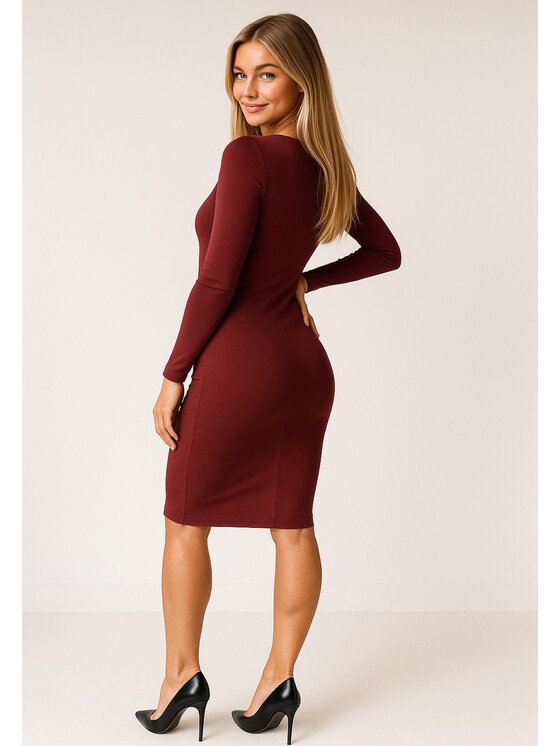 Nudyess Nudyess Úpletové šaty Verve mimi Bordová Fitted Fit