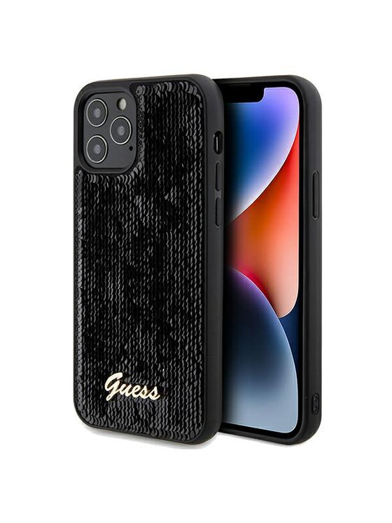 Etui na telefon Guess, Czarne, iPhone 12/12 Pro