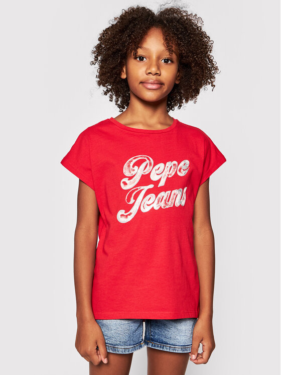 Pepe Jeans Rot T-Shirt Regular Fit PG502709 Sonia