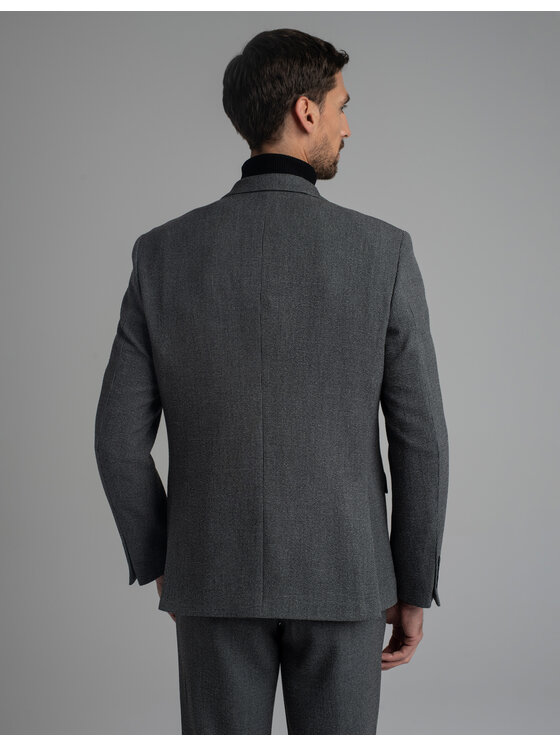 Borgio Borgio Marynarka porcari_sz Szary Slim Fit