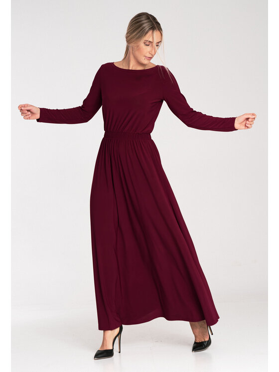 FIGL FIGL Koktejlové šaty M1052 Bordová Classic Fit