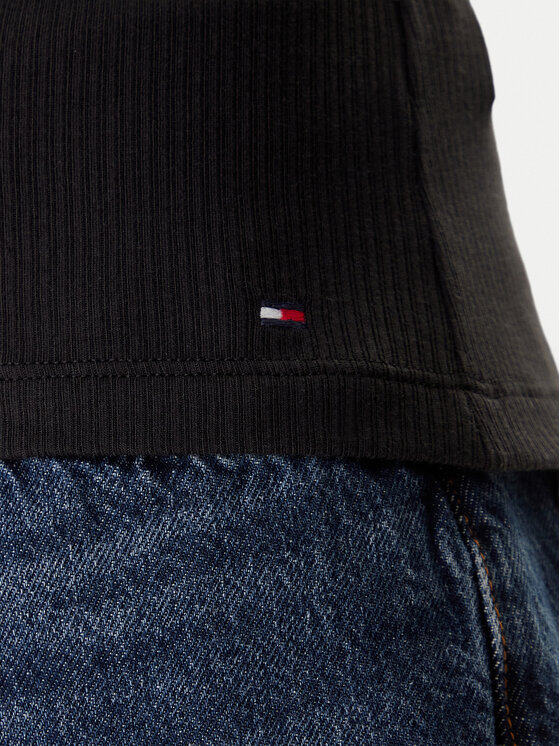 Tommy Hilfiger Tommy Hilfiger Bluse UW0UW06071 Schwarz Slim Fit
