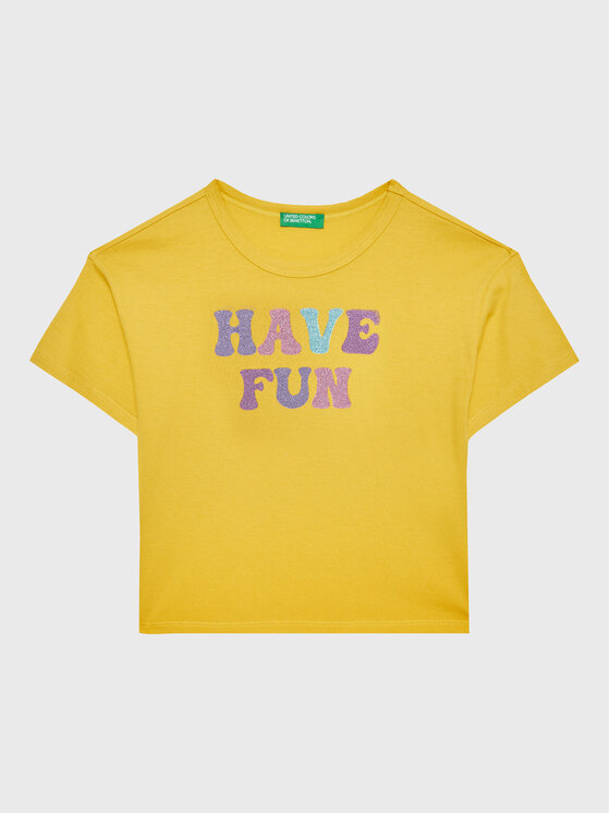 United Colors Of Benetton United Colors Of Benetton Marškinėliai 3096C10AV Geltona Regular Fit