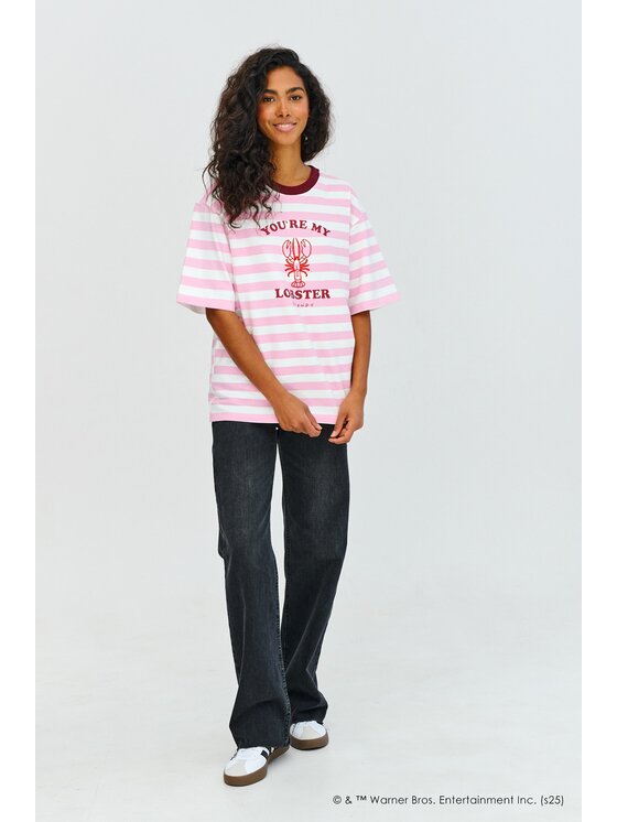 NAOKO NAOKO T-Shirt You're My Lobster Różowy Regular Fit