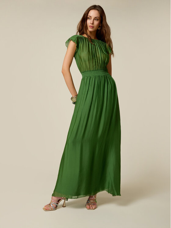 Oltre Oltre Abito da sera 7011J000875N005 Verde Flared Fit