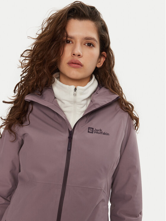 Jack Wolfskin Jack Wolfskin Kurtka przeciwdeszczowa Wisper Ins A61893 Fioletowy Regular Fit