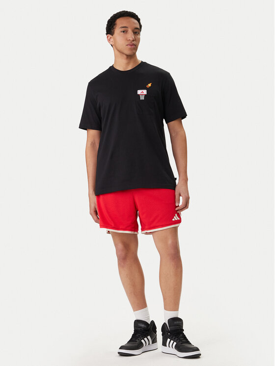 adidas adidas Tričko Mini Embroidery Basketball Graphic KB2526 Čierna Regular Fit