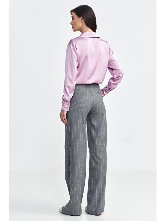 NIFE NIFE Kalhoty z materiálu SD103 Šedá Regular Fit