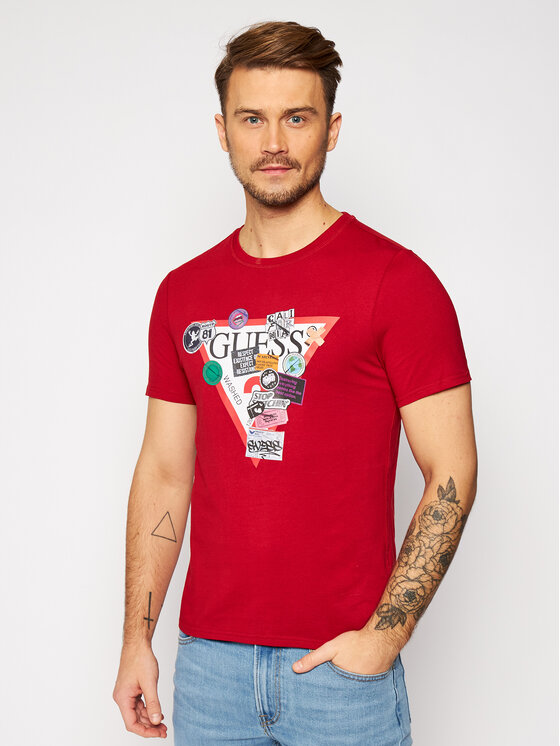 Guess T-Shirt M0BI70 I3Z00 Czerwony Slim Fit