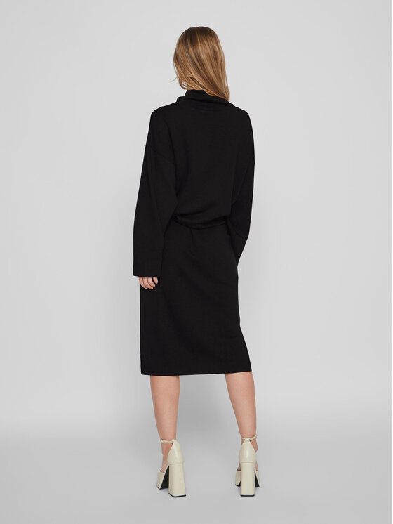 Vila Vila Спідниця-міді 14088386 Чорний Relaxed Fit