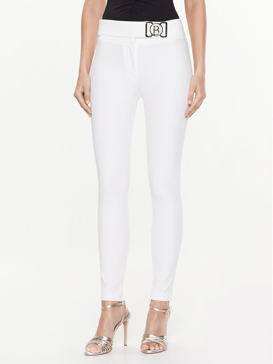 Babylon Hlače iz tkanine S_E00057 Bela Skinny Fit