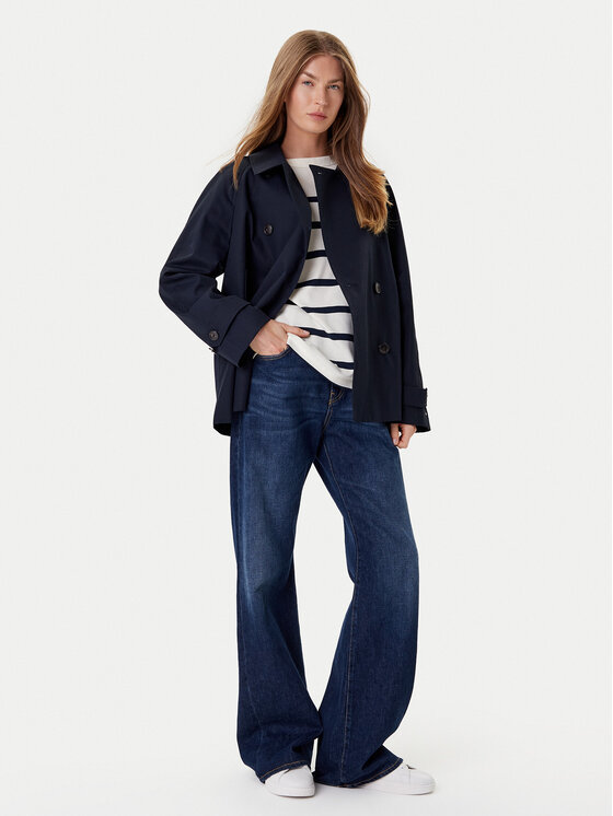Tommy Hilfiger Tommy Hilfiger Тренч WW0WW45618 Тъмносин Regular Fit